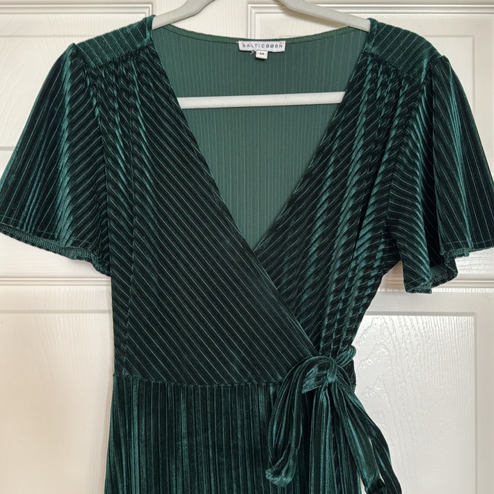 Baltic Born Andi Ribbed Velvet Wrap Dress